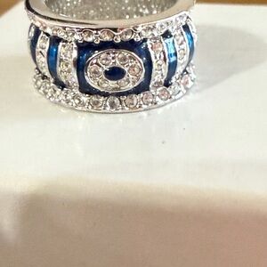 Elegant Silver and Blue Women's Ring